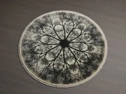 Detailed circular rug 3D model with textured pattern, optimized for Blender renders.