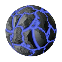 Large Chunked Glowing Rock Blue