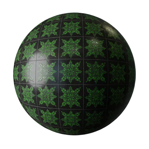 Green pattern tiles