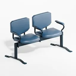 Low Poly Two Seat Waiting Bench