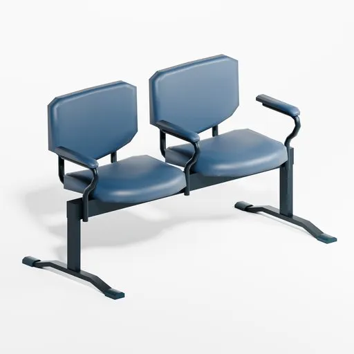 Low Poly Two Seat Waiting Bench