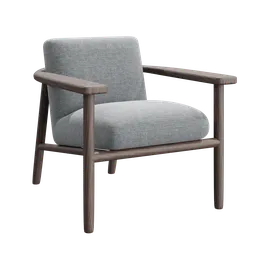 "Four Hands Arnett Chair Copenhagen Emerald - Wooden Frame with Gray Seat - High Definition Redshift Render - Inspired by Sven Erixson."