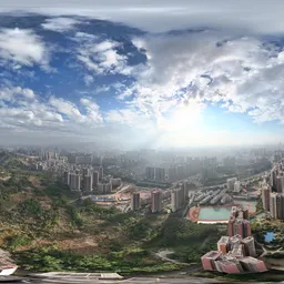 Sunset cloud building mountain