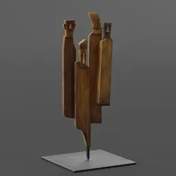 Wooden Figures sculpted in Blender