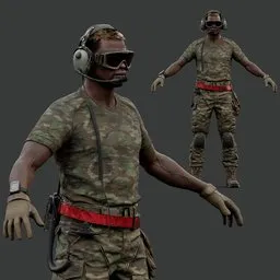 Rigged Tactical Infantry Soldier