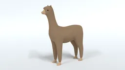 Stylized 3D alpaca model optimized for Blender, perfect for digital animation and CG visuals, with quad mesh structure.
