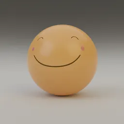 High-quality 3D emoji model with smiling eyes, ideal for Blender motion graphics, featuring detailed textures and UV mapping.