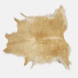 Realistic 3D model of a textured cowhide rug for Blender rendering, perfect for interior design.