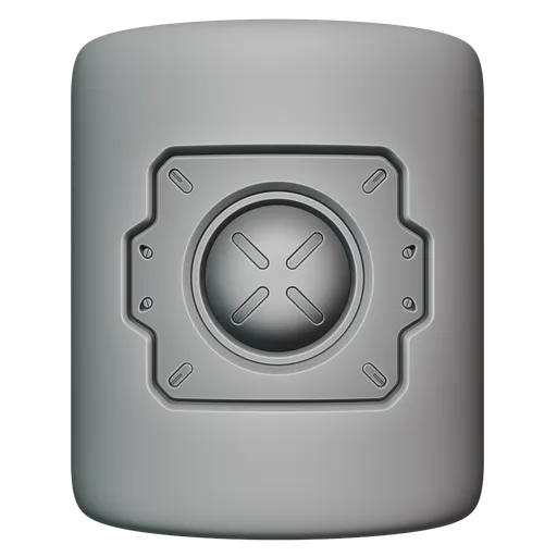 Blender 3D sculpting brush shaping precise hard-surface detail on model.