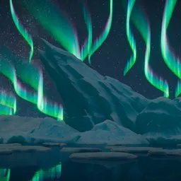 Aurora Over the Ice Peaks