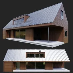 Modern Wood House Gable Roof Retreat