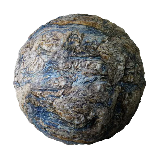 High-resolution 2K PBR stone texture for 3D rendering, featuring detailed tiling and displacement, suitable for Blender and other 3D software.
