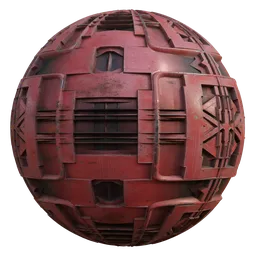 High-resolution PBR material of distressed Sci-Fi panel texture for 3D modeling and rendering in Blender.