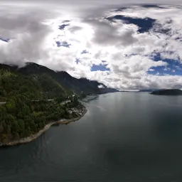 Cloudy  Mountain Landscape Coast