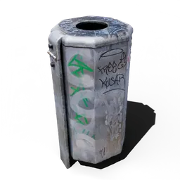 Tall Metal Trashbin
