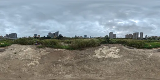 Daytime overcast sky and ground HDR