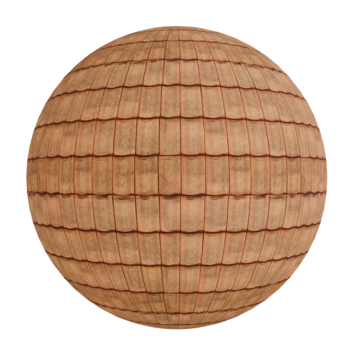 Weathered clay roof tiles
