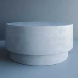 Rendered 3D model of a minimalist marble-textured coffee table for Blender visualization.