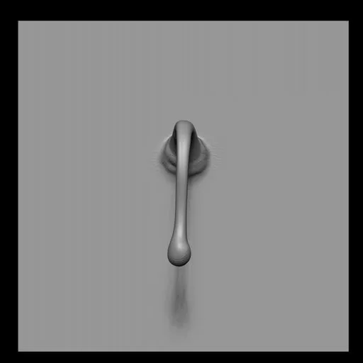 Detailed 3D sculpting brush stroke effect for aquatic creature modeling in Blender.