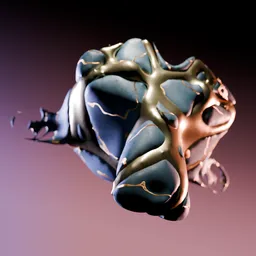 Abstract Gold Melting on Stone Monkey