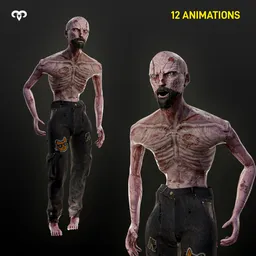 Zombie animated rigged