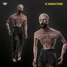 Zombie animated rigged