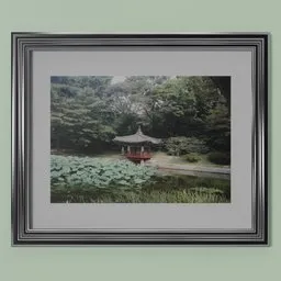 Realistic 3D framed picture model with clean geometry and textures for Blender interior/animation renders.