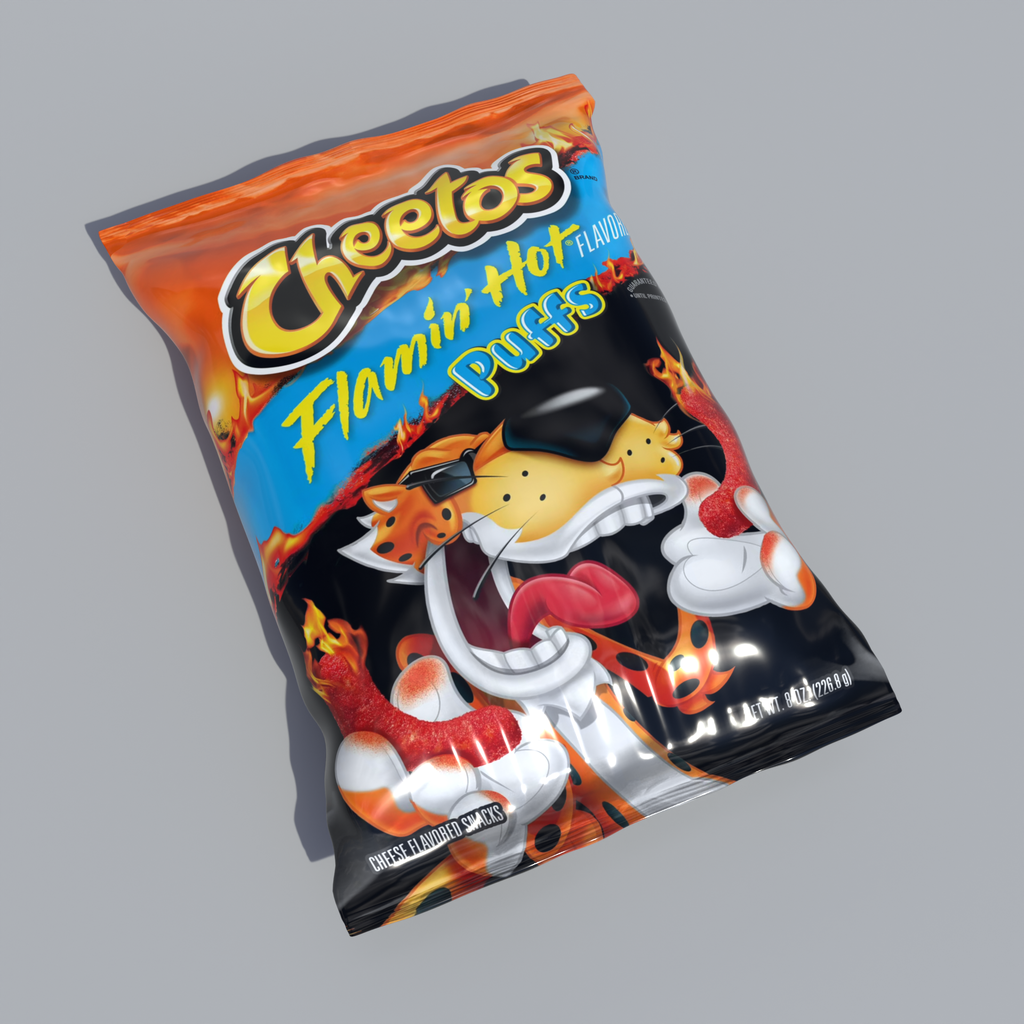 Cheetos Puffs Flamin Hot Cheese Chips | Food / Drinks models | Blendkit
