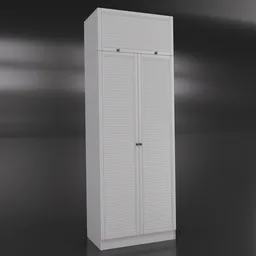 Detailed white 3D wardrobe model with sleek design for Blender rendering and interior visualizations.