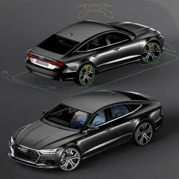 Audi A7 Sportback 2018 - Rigged Car