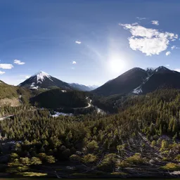 Mountain Valley Landscape Sunny Day