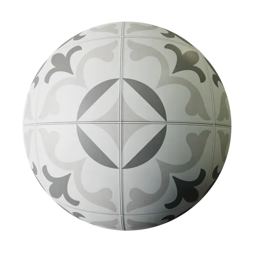 Decorated Tile Black And White Fantasy