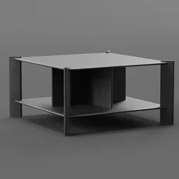 Square coffee table with divider ver.2