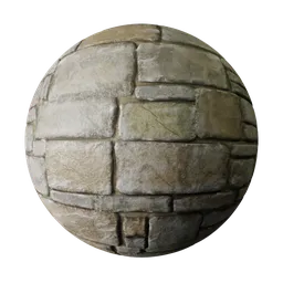 2K PBR stone texture for 3D modeling in Blender, seamless tiling, realistic displacement mapping for walls and floors.