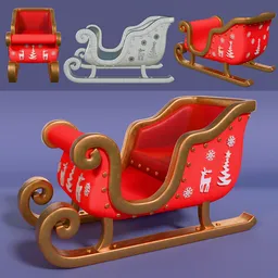 Stylized Christmas Santa's Sleigh