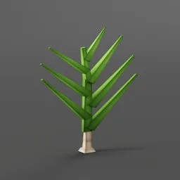 Detailed 3D Blender model of a geometric garlic plant with vibrant green textures, perfect for nature scenes.