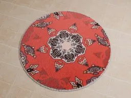 Round Persian rug 3D model with detailed patterns for Blender, optimized for architectural visualizations