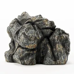 Stylized 3D rock model with detailed textures, ideal for Blender rendering in virtual landscapes.