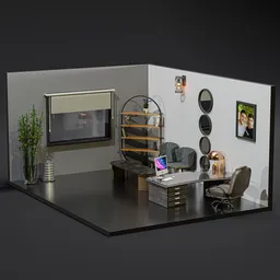 Animated office scene