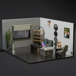 Animated office scene