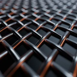 PBR metal net texture for 3D rendering with rhomboid intertwined pattern, ideal for Blender material libraries.