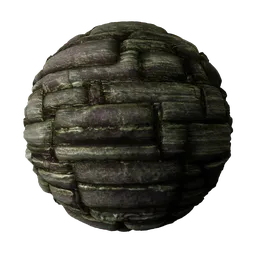 2K PBR dry stone wall texture for realistic 3D rendering, seamless tiling, and displacement mapping.