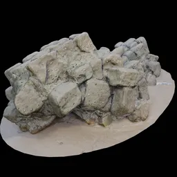 Realistic 3D model of weathered stone slabs, ideal for Blender rendering and seaside scenery.