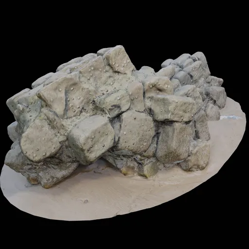 Realistic 3D model of weathered stone slabs, ideal for Blender rendering and seaside scenery.