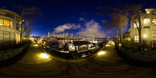 Downtown City Night Path