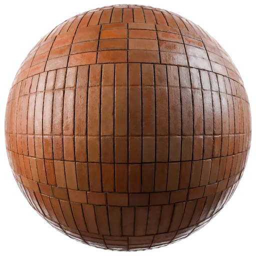 Detailed PBR red brick texture with realistic abrasions and cement for Blender 3D material library.