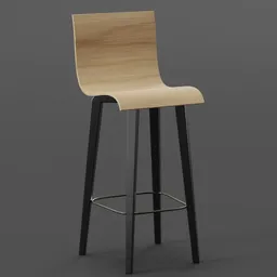 Modern Wooden Bar Stool