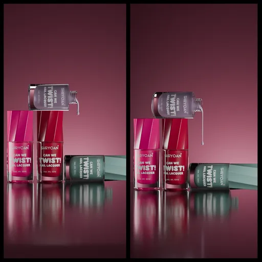 Nail enamel liquid dripping animation