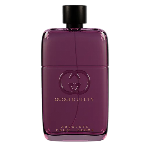 Detailed 3D model of a purple Gucci Absolute perfume bottle suitable for Blender rendering.