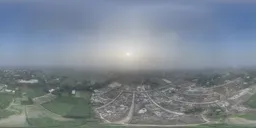 Foggy Aerial View of Rural Farmland